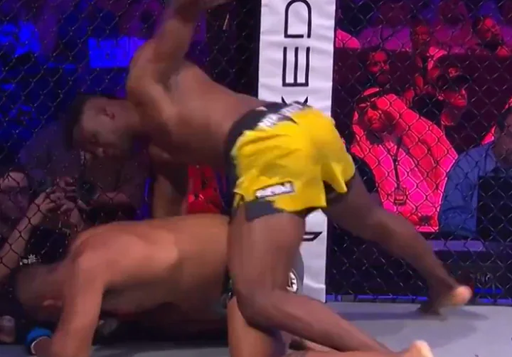 Francis Ngannou nocauteou Renan Problema no primeiro round na PFL Super Fights (Foto: Reprodução)