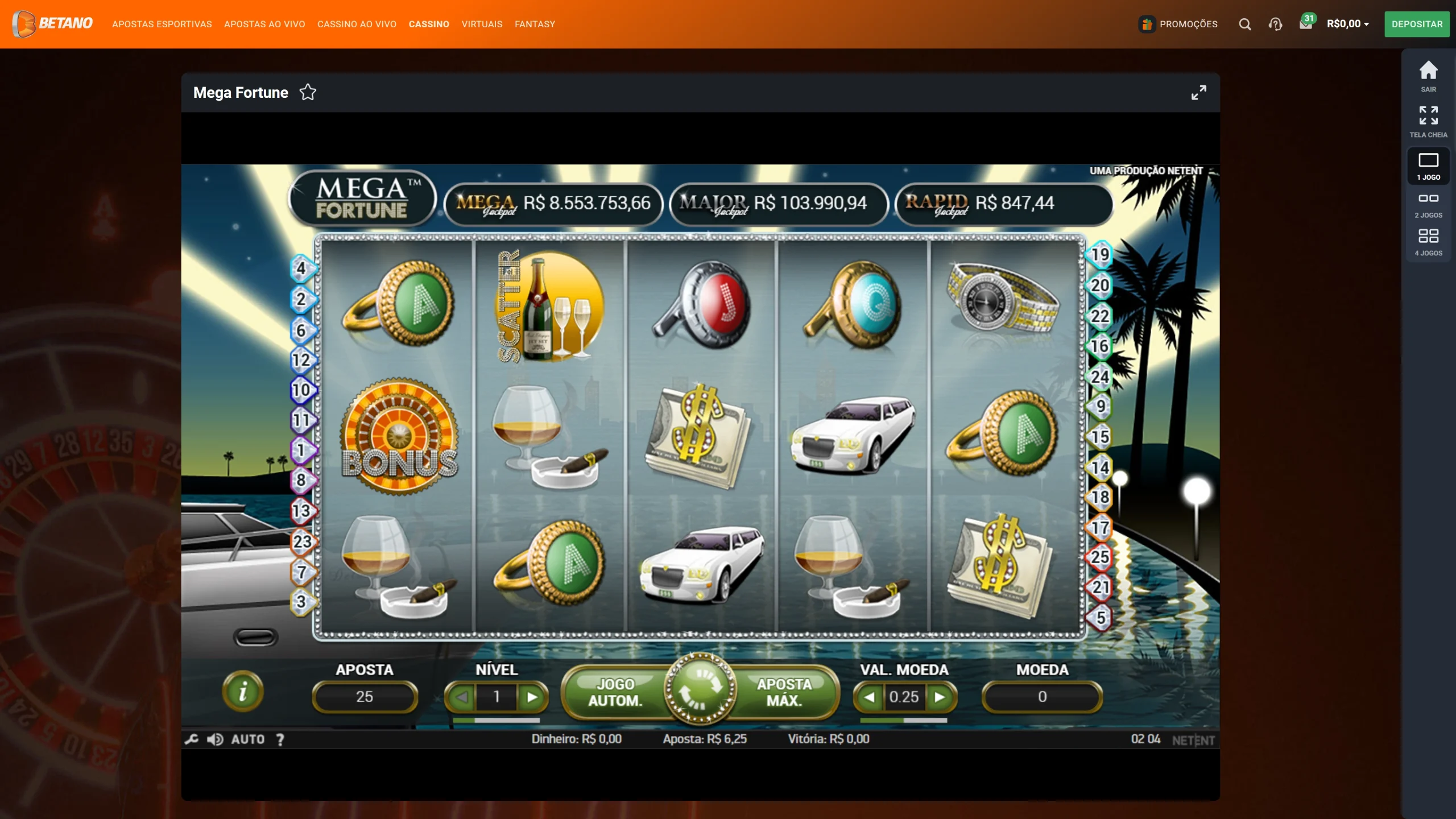 imagem captura Mega Fortune
