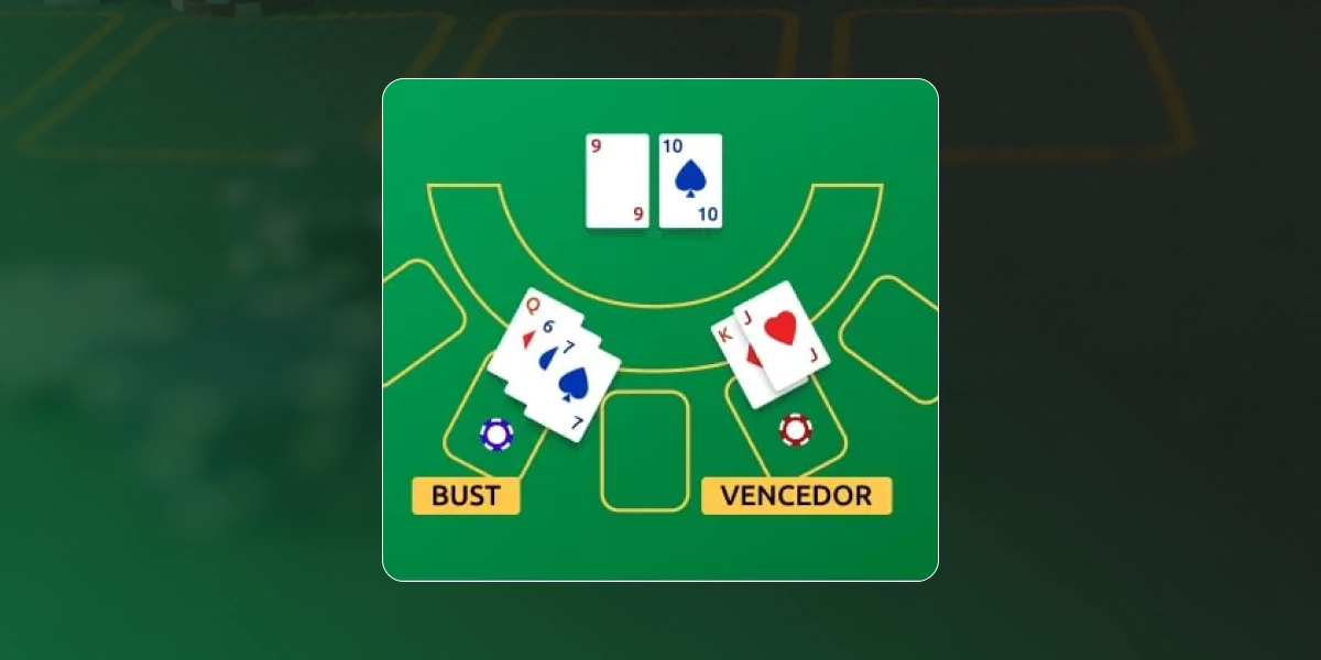 Imagem mostra blackjack vencedor e perdedor