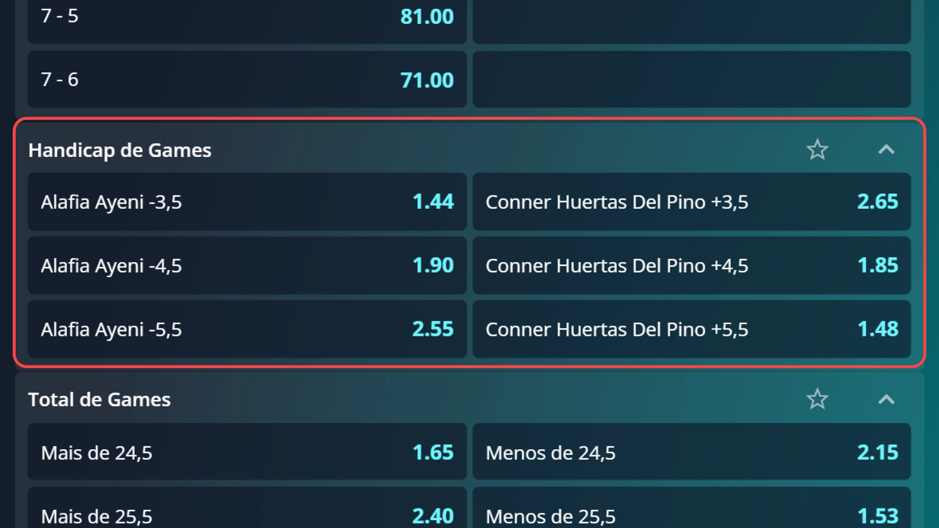 Print handicap games novibet