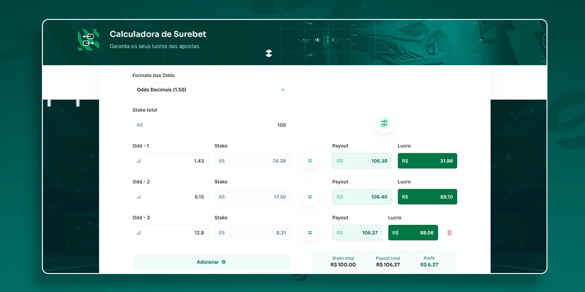 imagem calculadora oddsscannet surebets