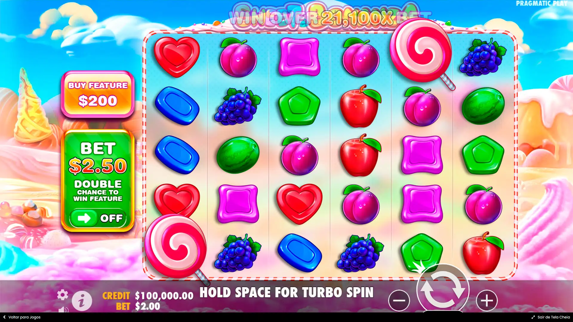 Print mostra jogo Sweet Bonanza