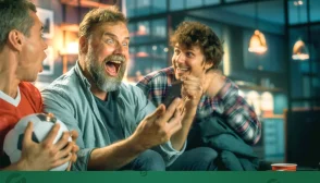 Imagem mostra torcedores comemorando