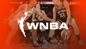 imagem de destaque da WNBA com duas jogadoras adversárias