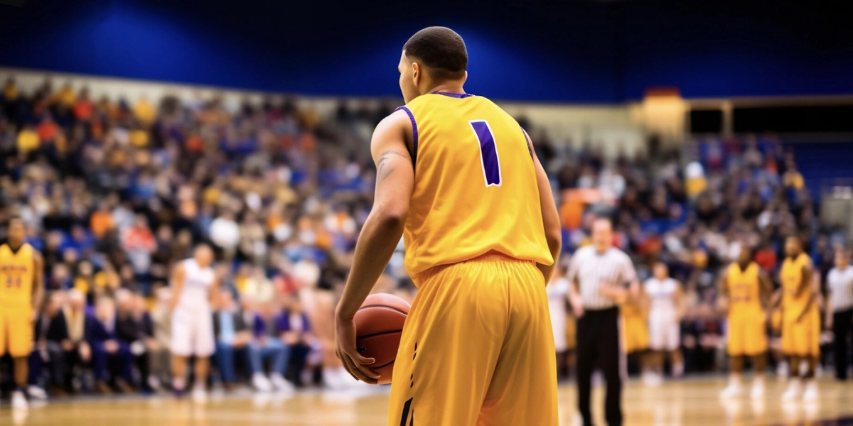 Imagem mostra jogador de basquete em quadra