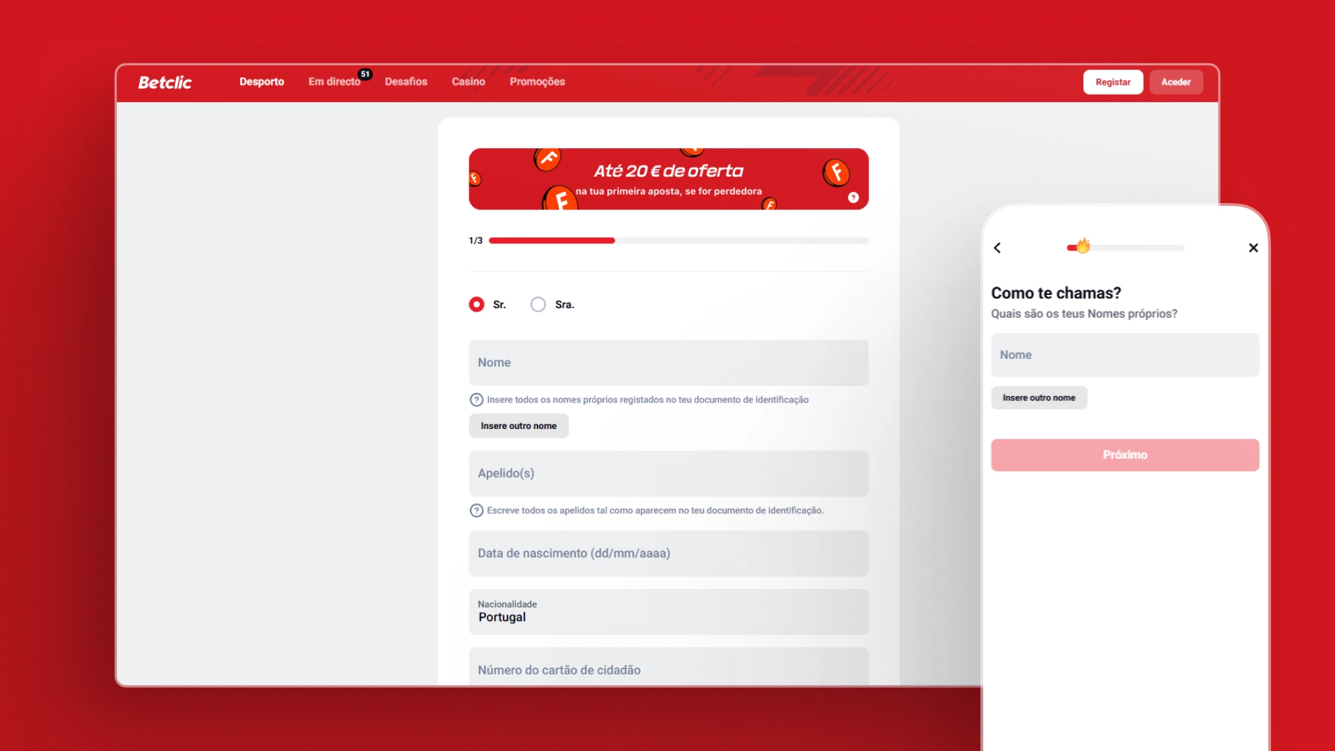 captura de ecrã registro betclic