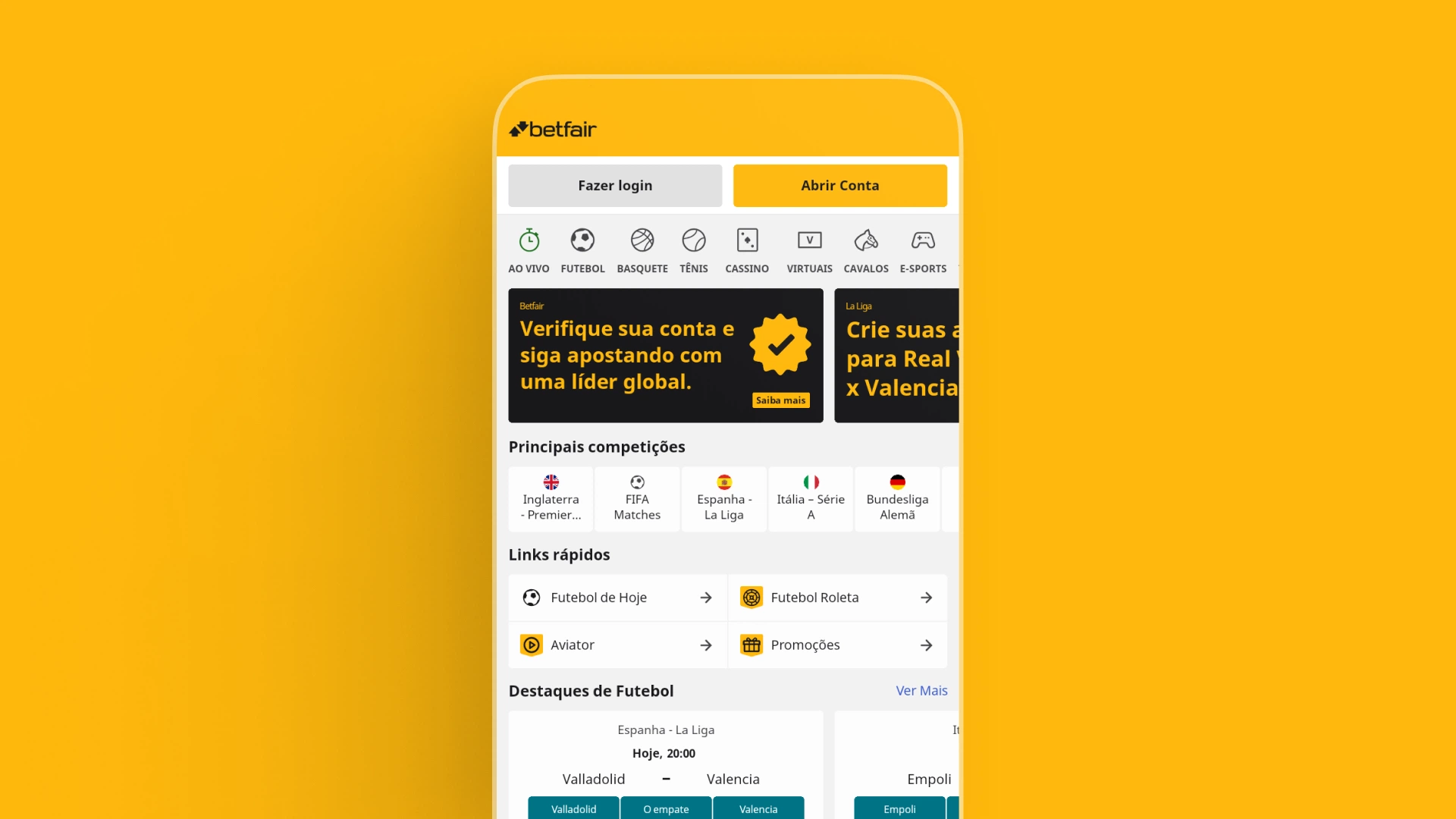 imagem app betfair