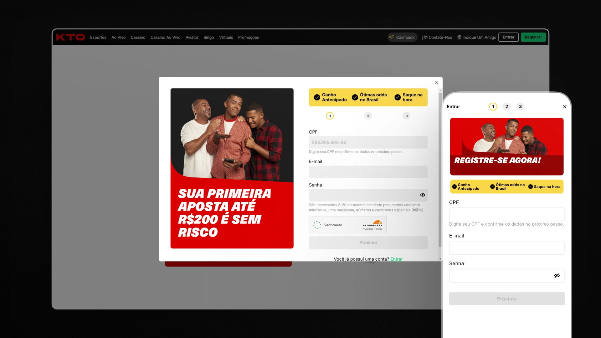 imagem captura cadastro KTO