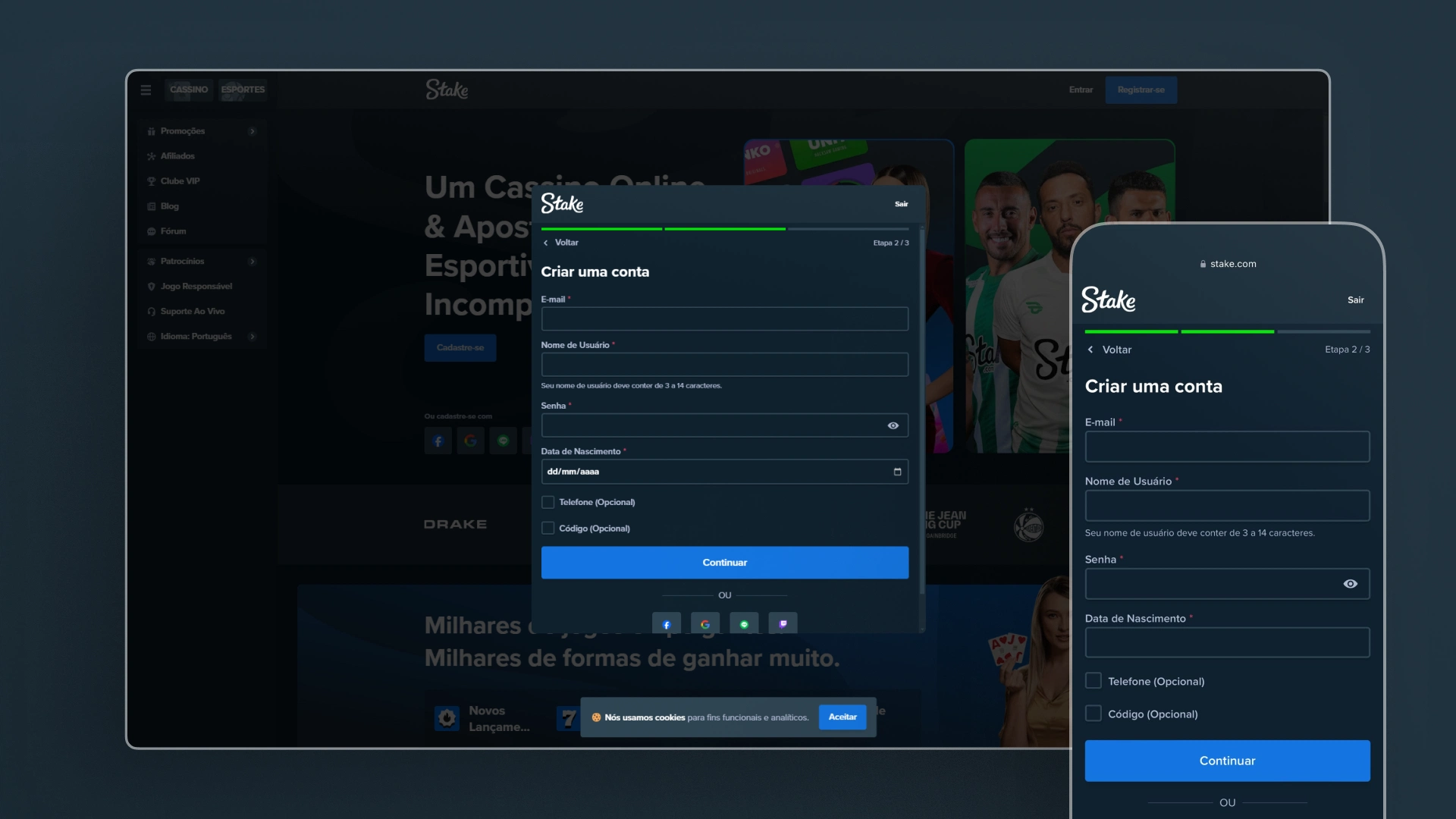 imagem captura cadastro stake
