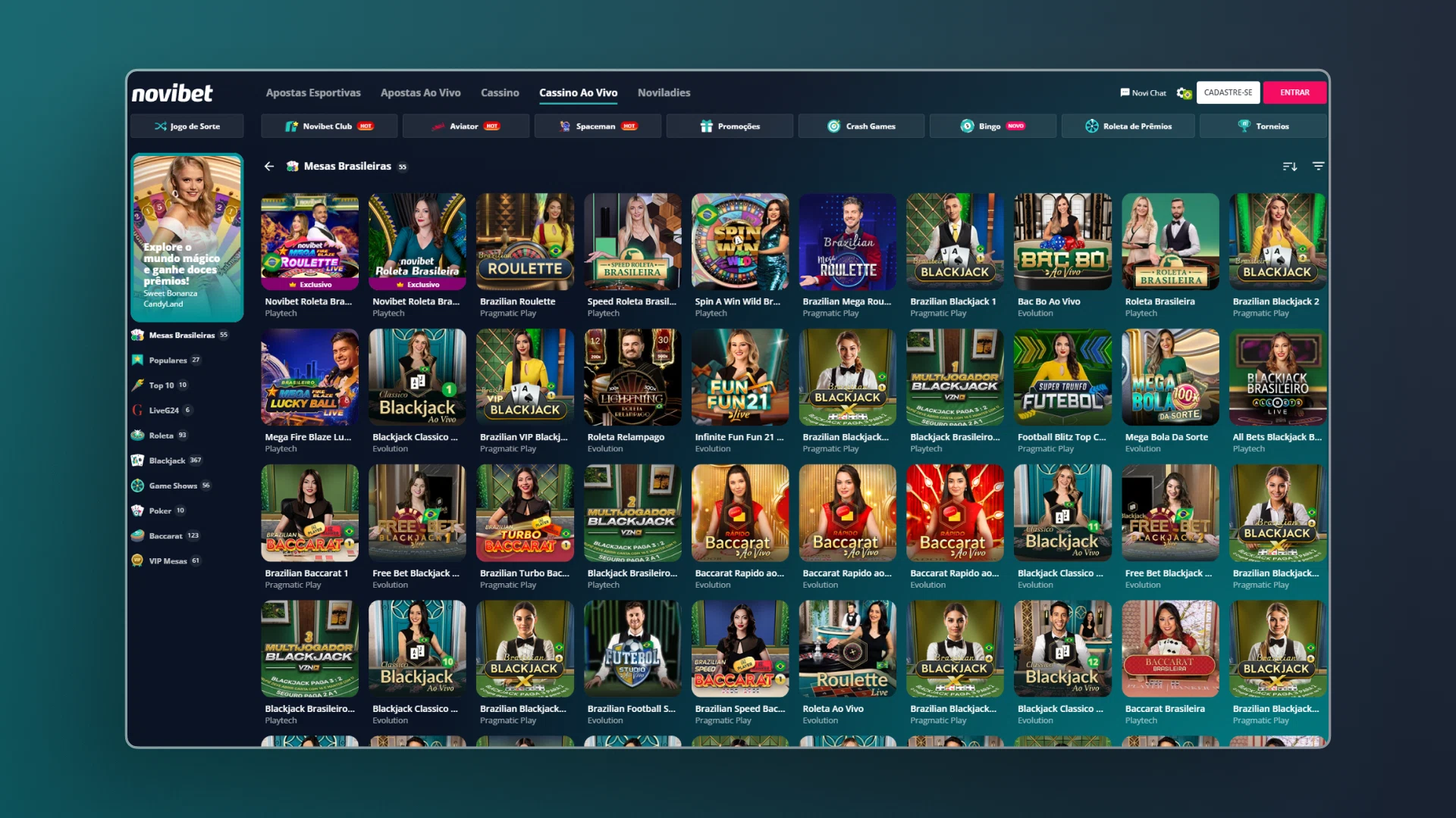 imagem casino ao vivo Novibet