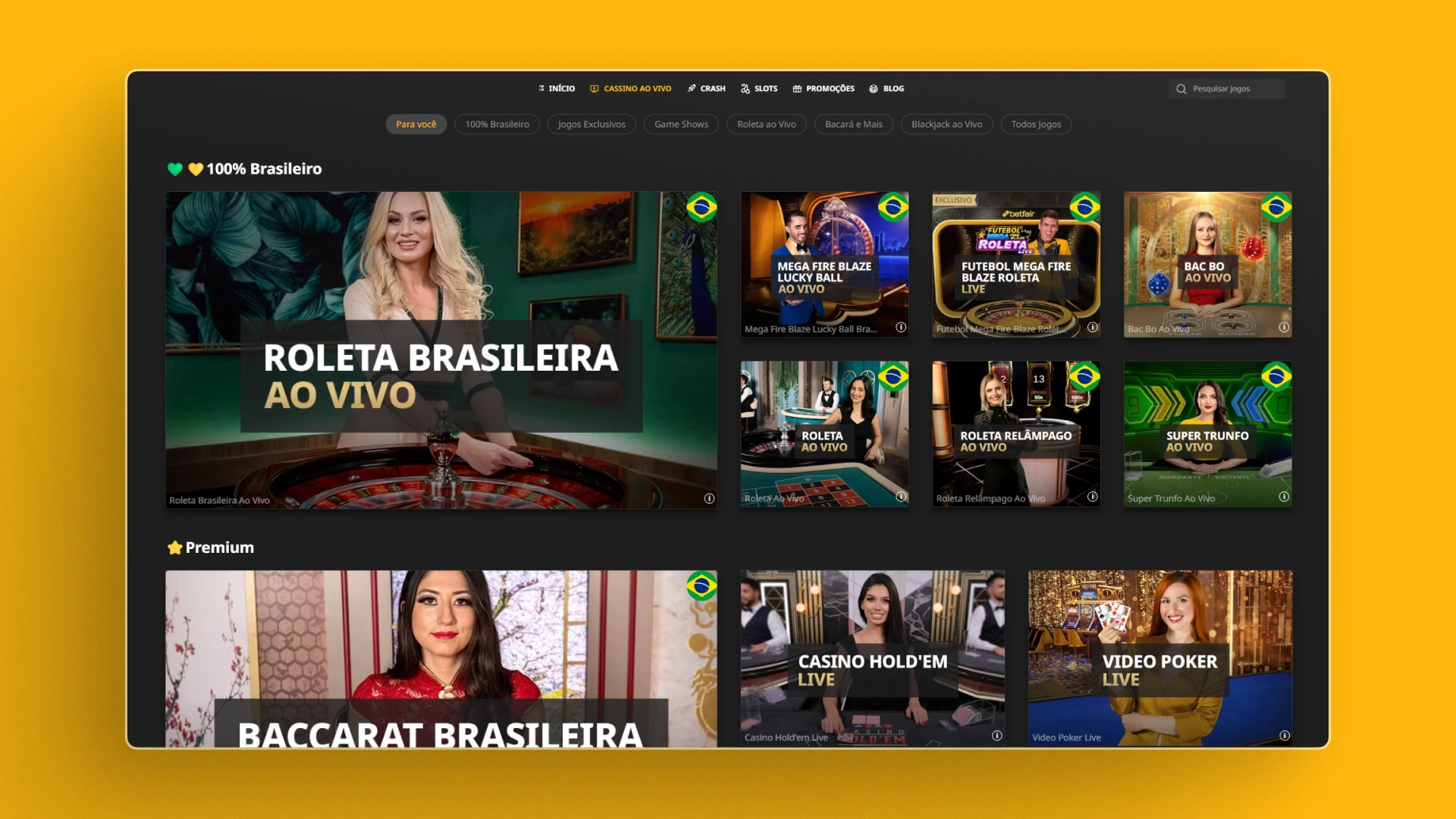 imagem casino ao vivo betfair