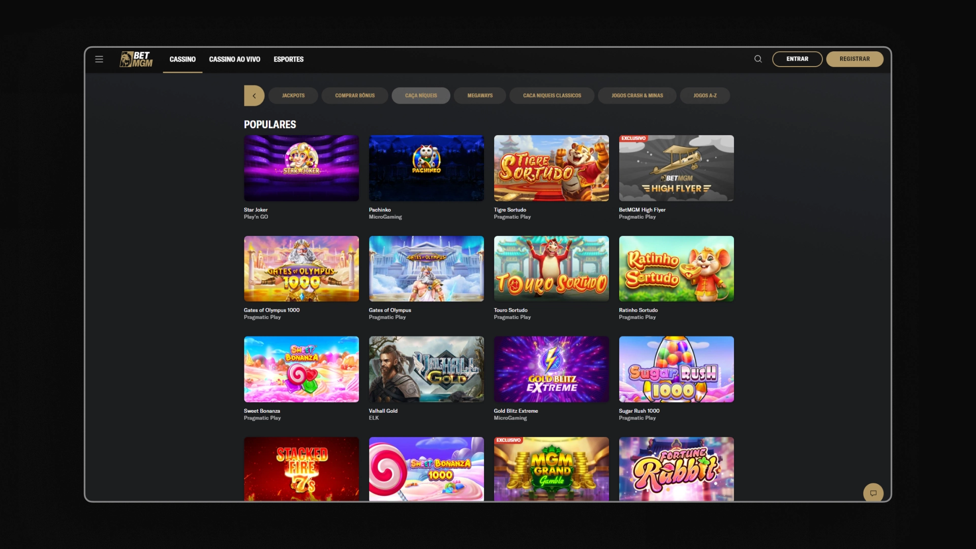 imagem melhores slots BetMGM