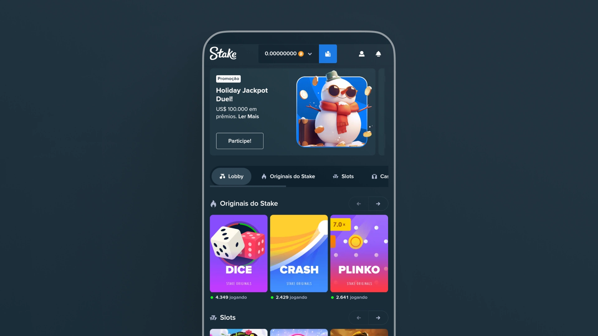 imagem mockup Cassino app stake