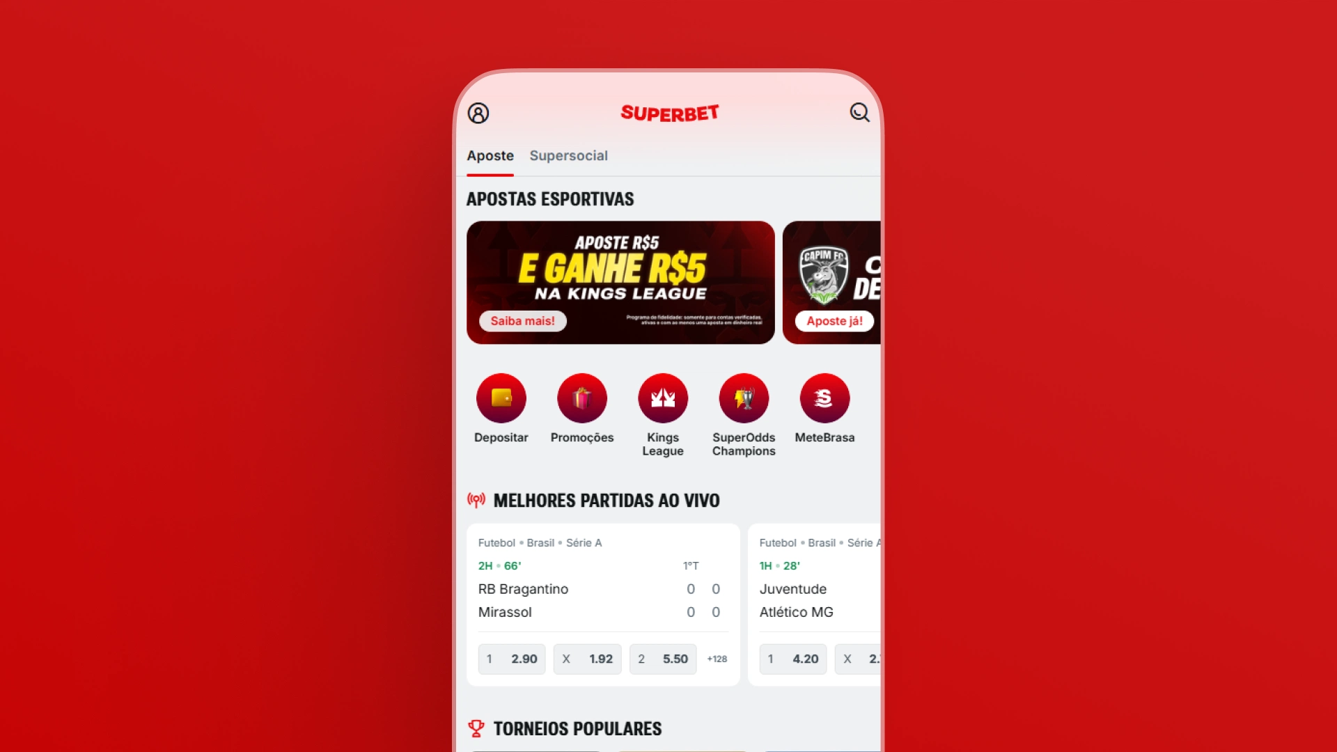 imagem mockup Cassino app superbet