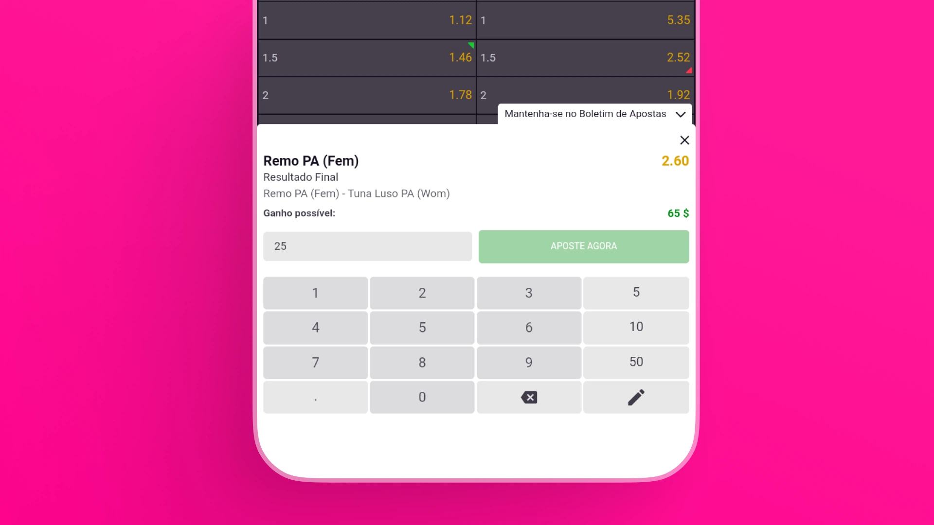 screenshot aposta passo 4 vbet