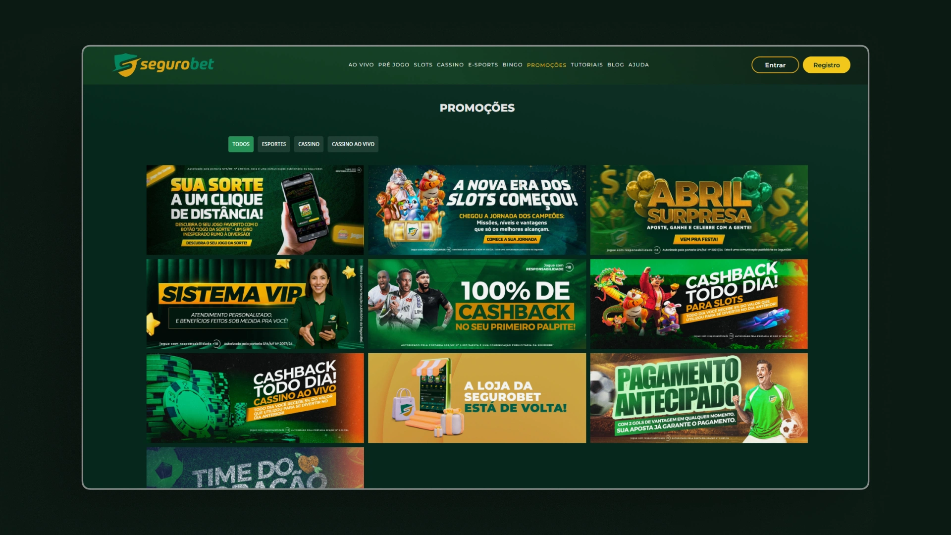 screenshot bonus segurobet