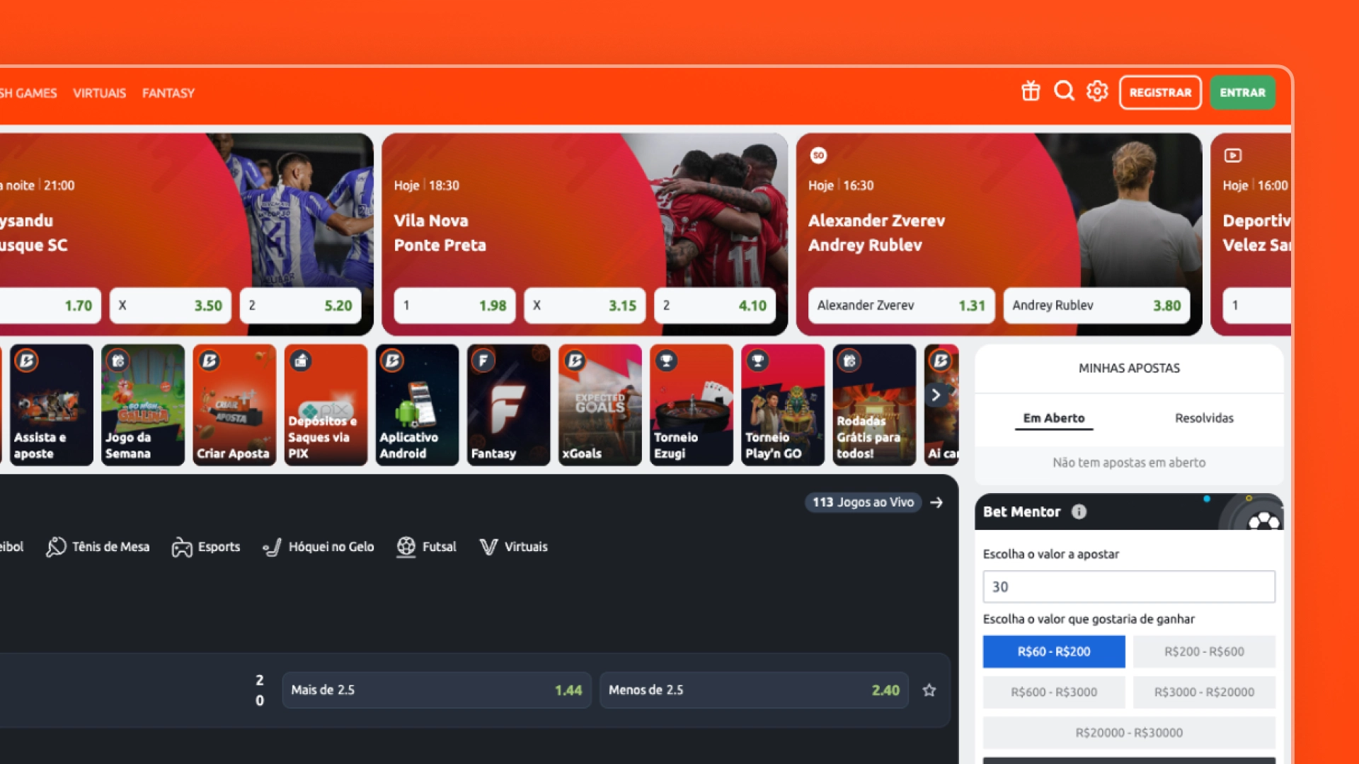 Print mostra página de cadastro da Betano