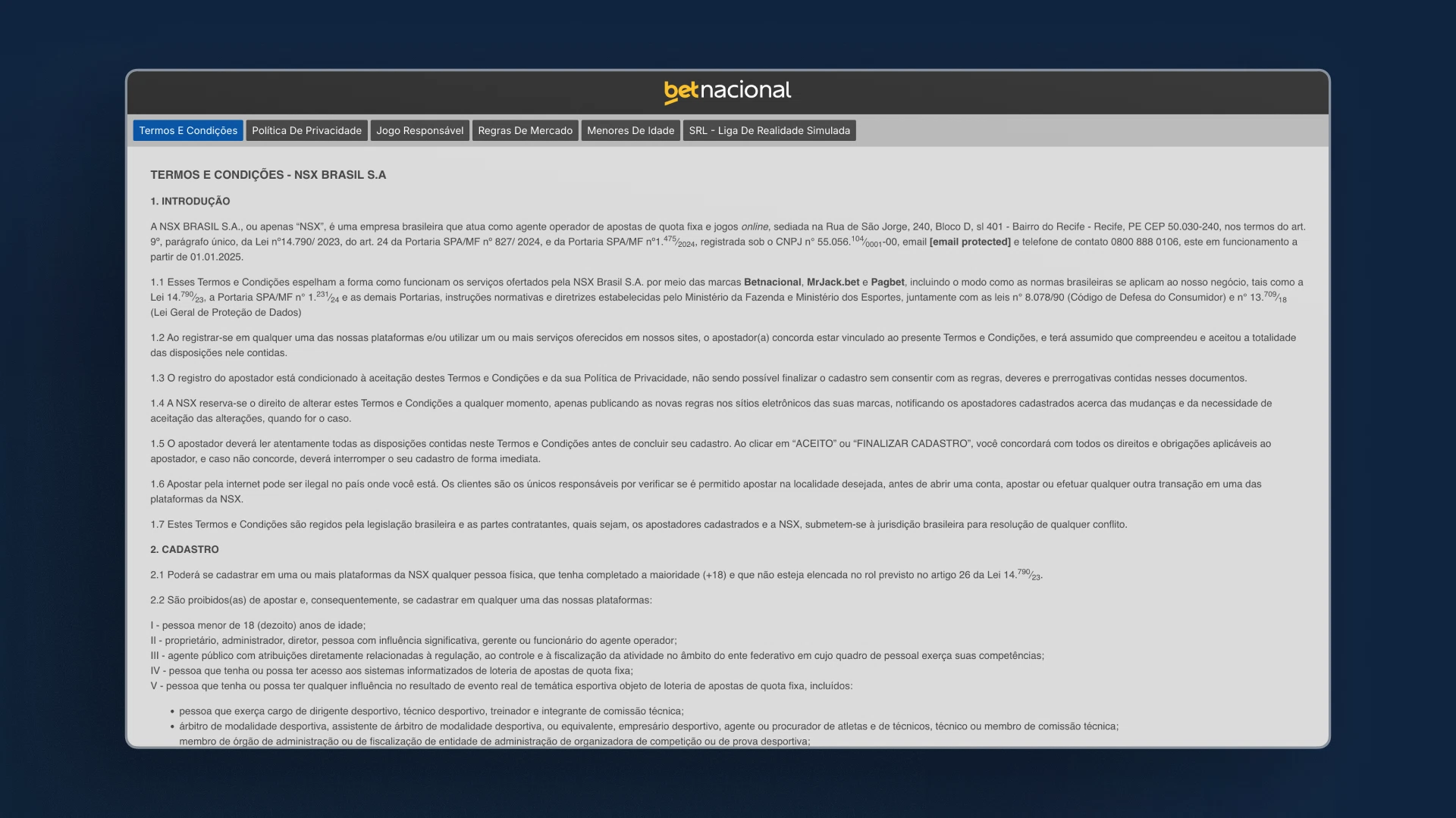 screenshot cadastro 2 betnacional
