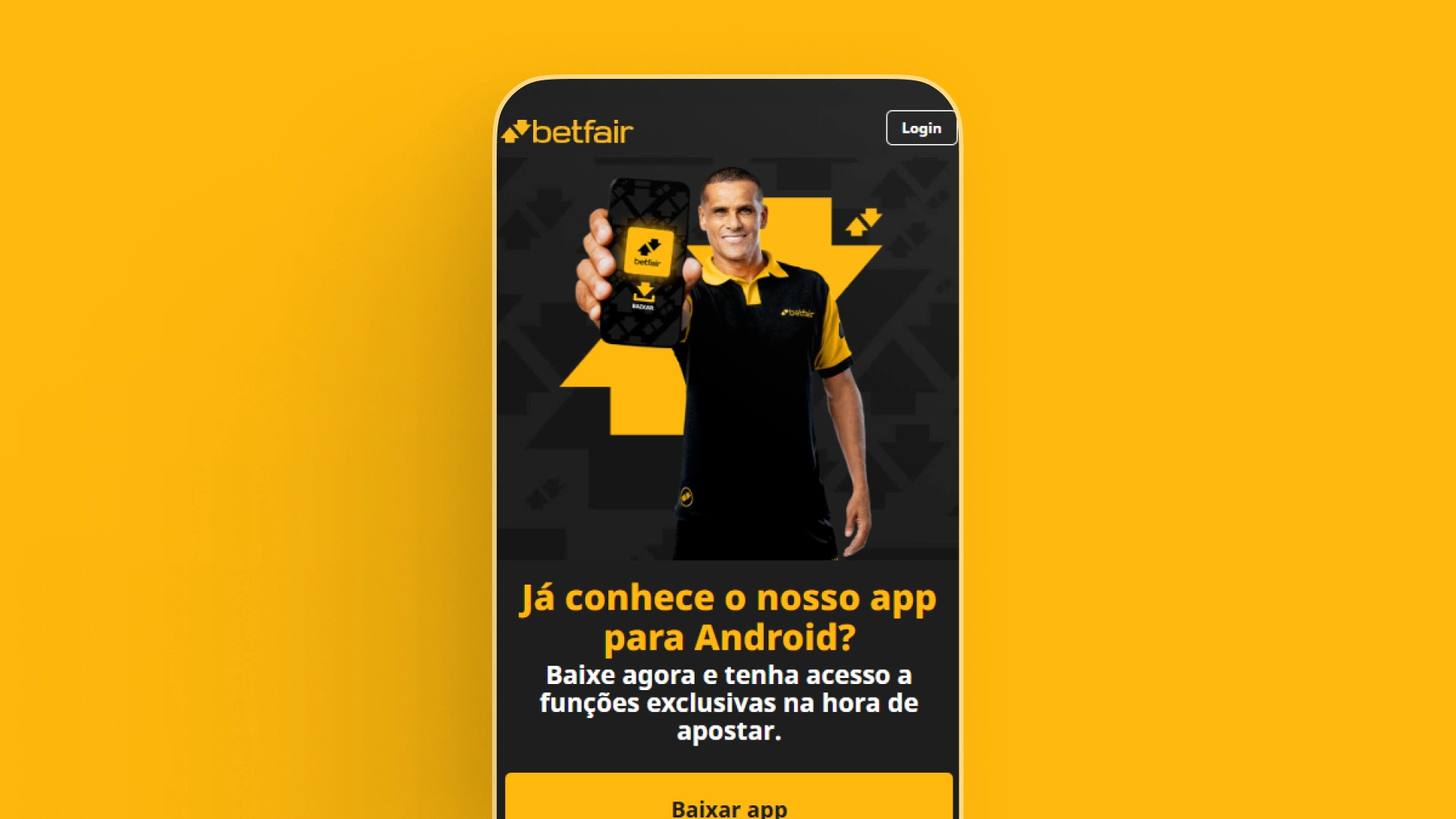 screenshot mobile instalaçao app betfair