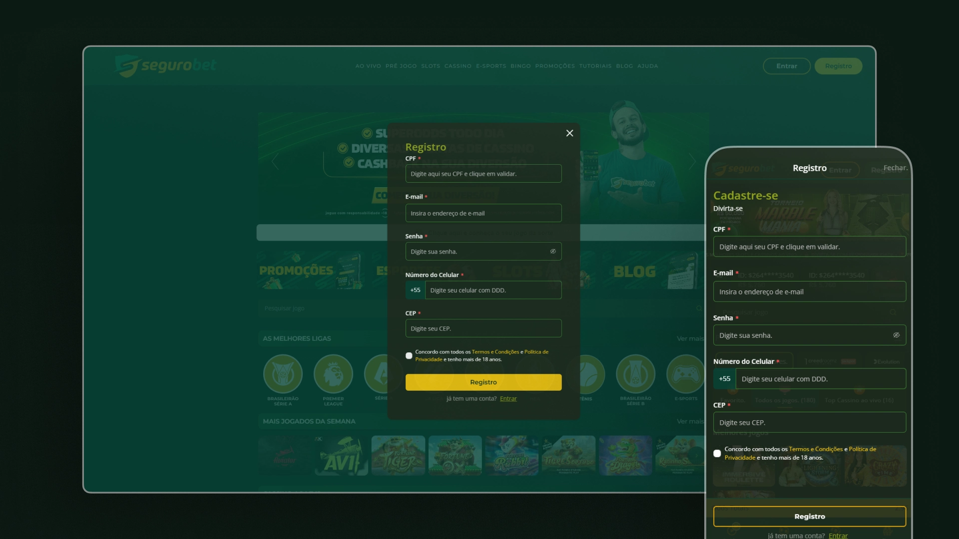 screenshot registro SeguroBet