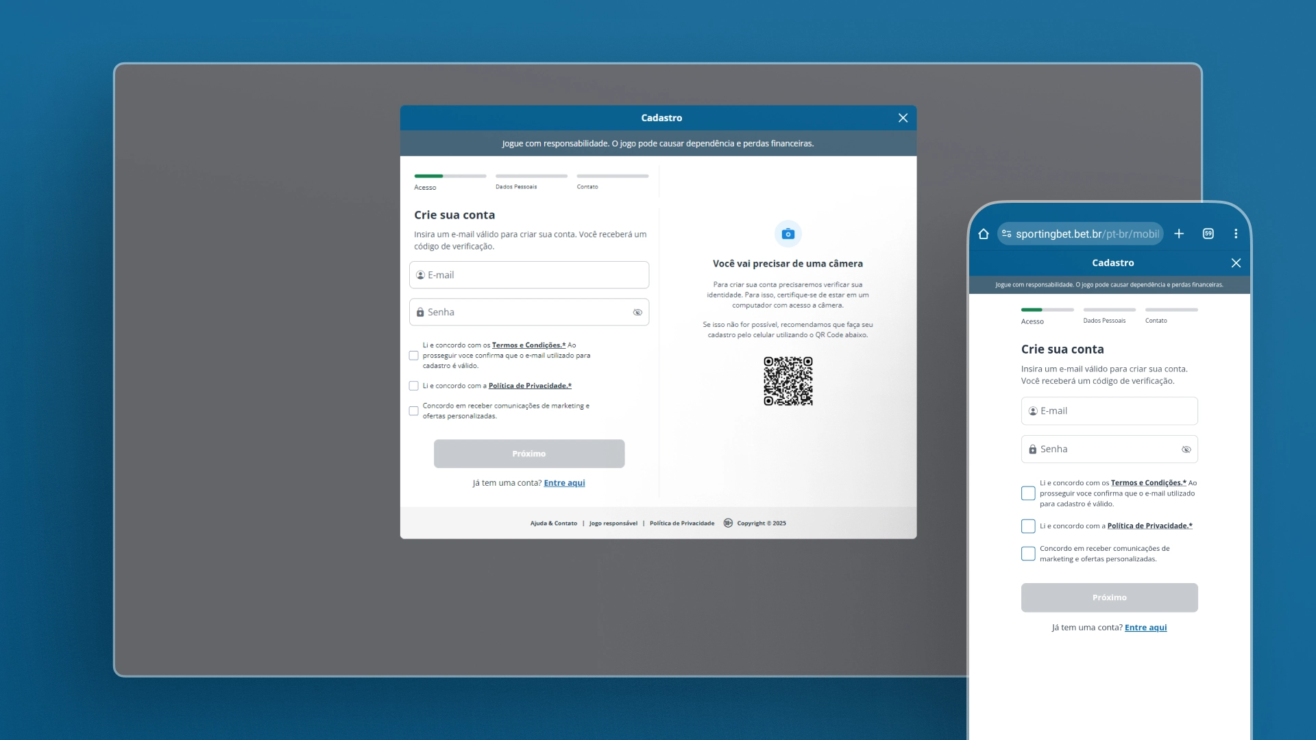 screenshot registro Sportingbet