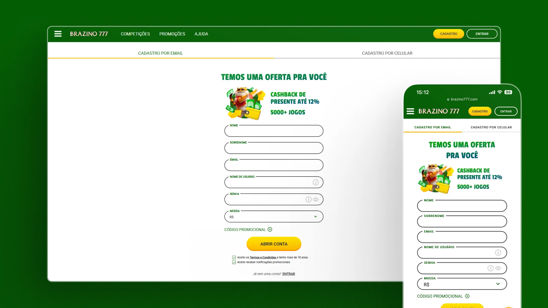 screenshot registro brazino
