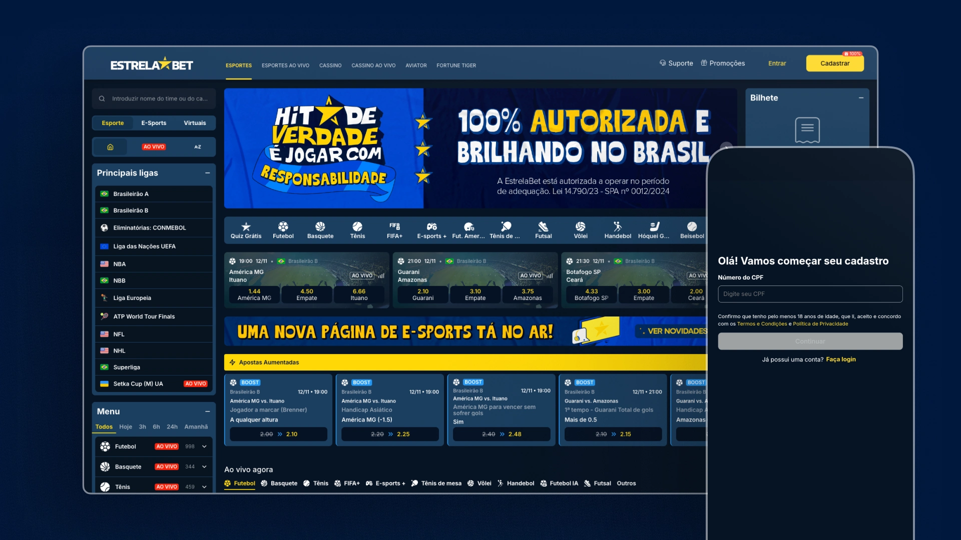 screenshot registro estrelabet
