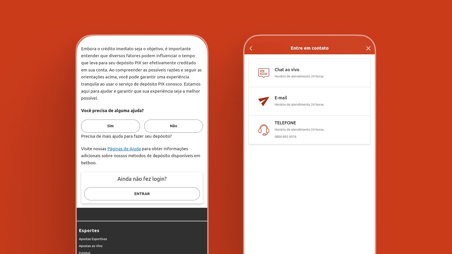 screenshot suporte chat ao vivo betboo