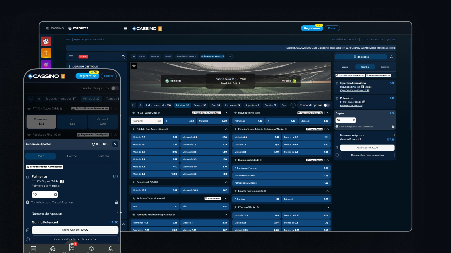 imagem bilhete de aposta Cassino Bet