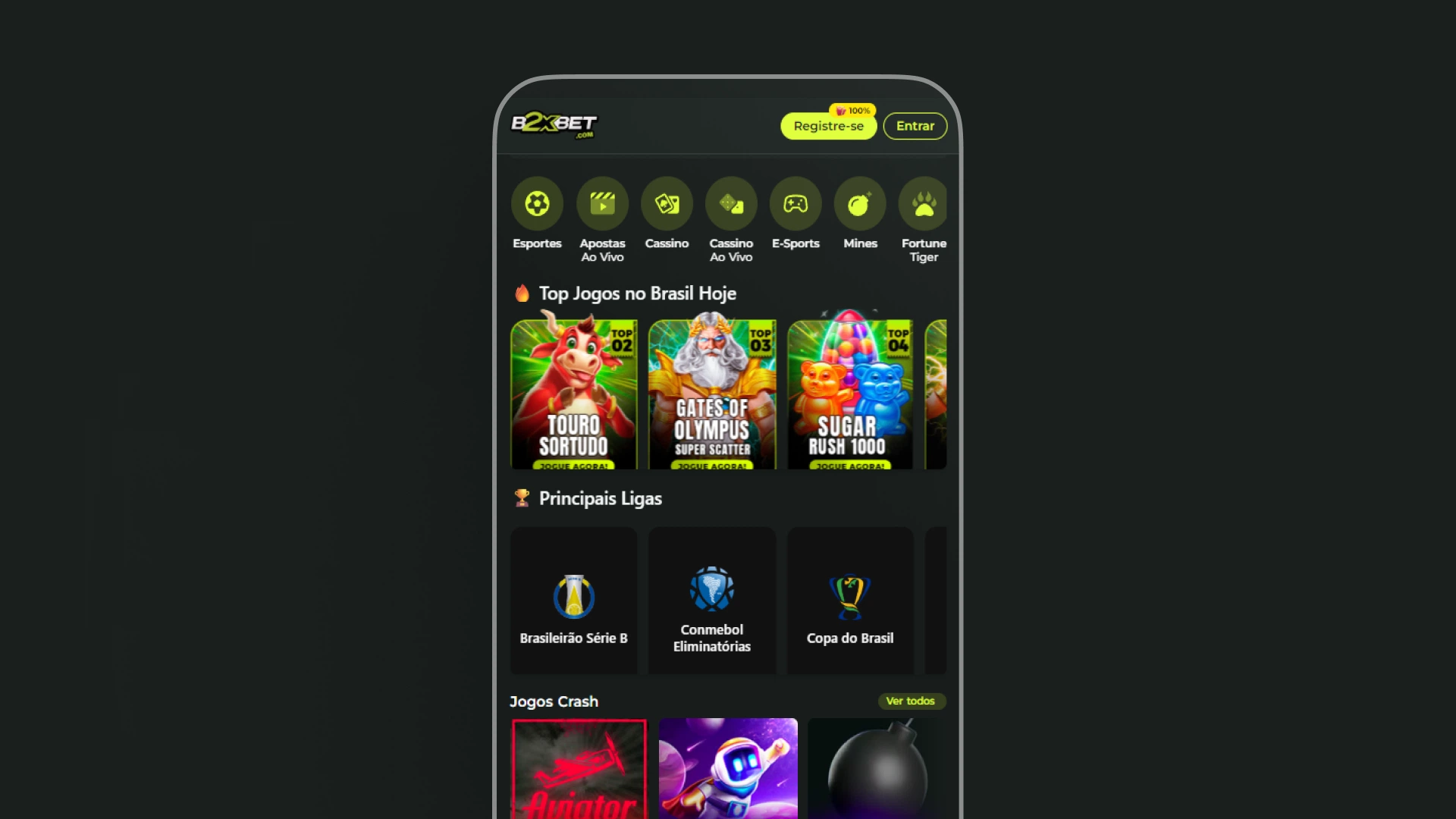 imagem mockup mobile app B2xBet