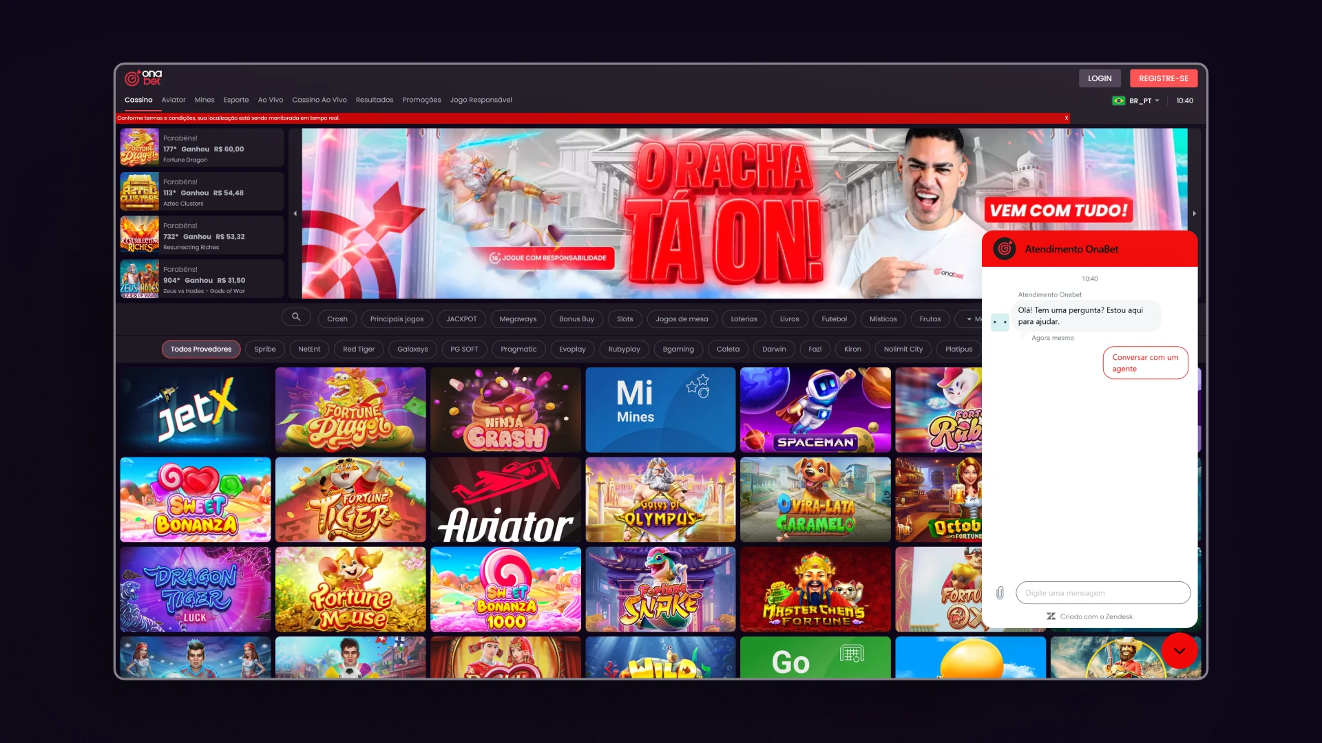 screenshot Ajuda Onabet