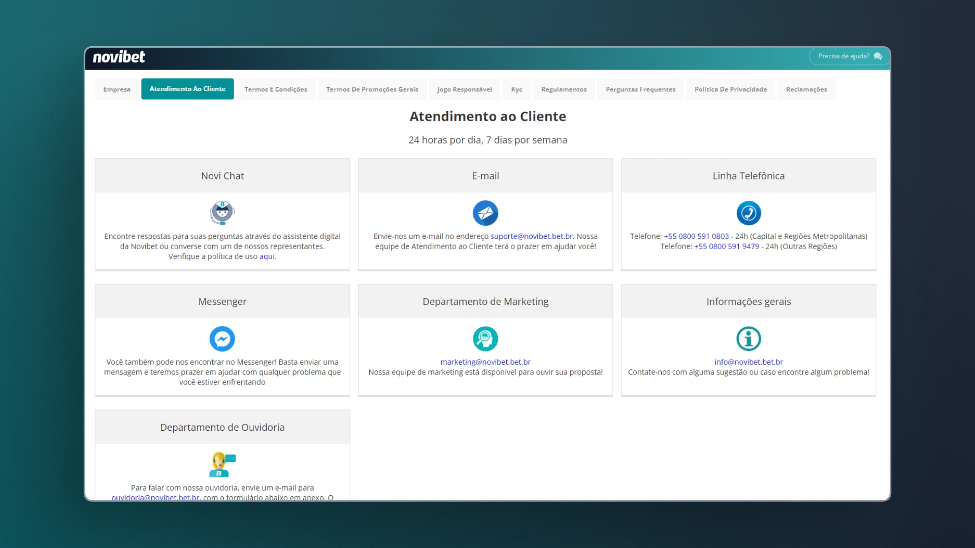 screenshot ajuda novibet