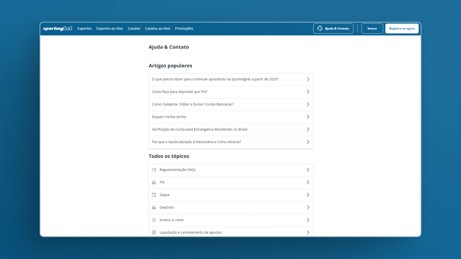 screenshot ajuda sportingbet