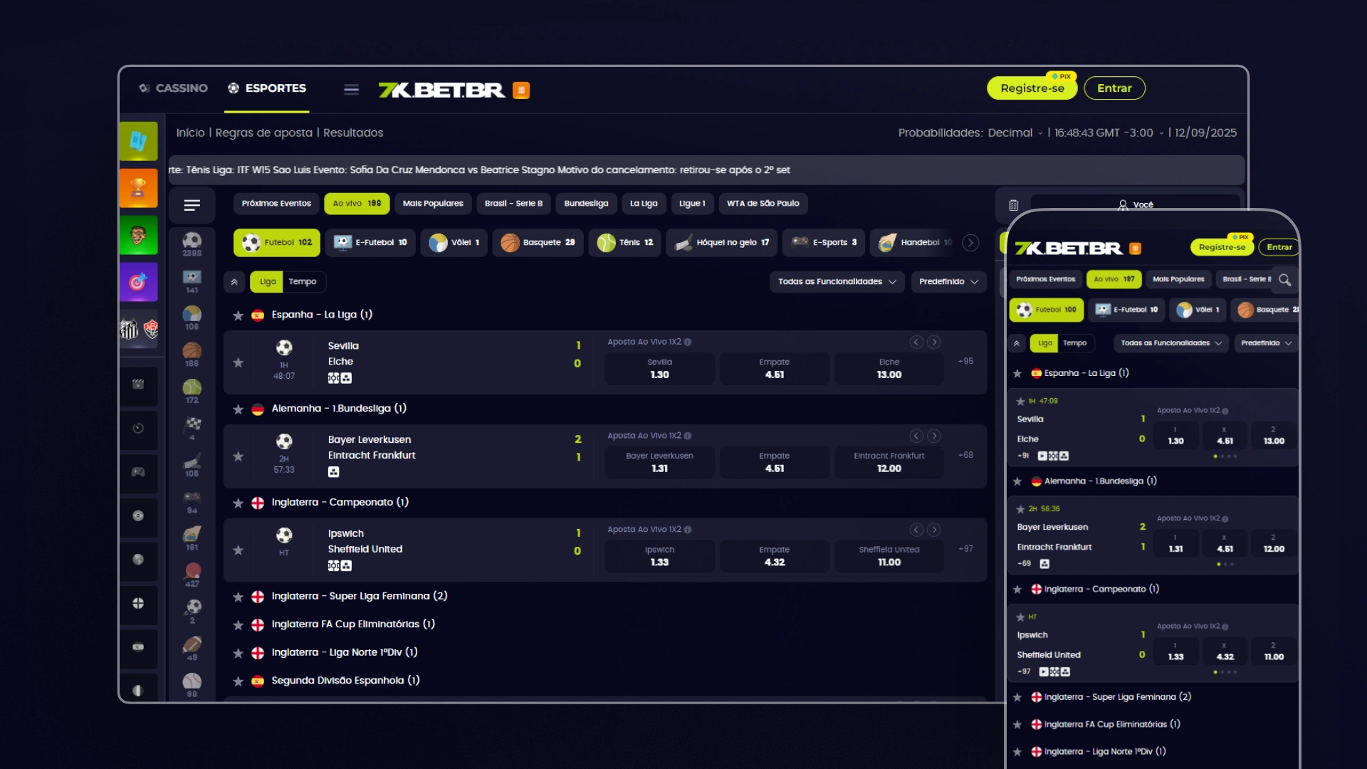 imagem Transmissão ao Vivo 7kbet