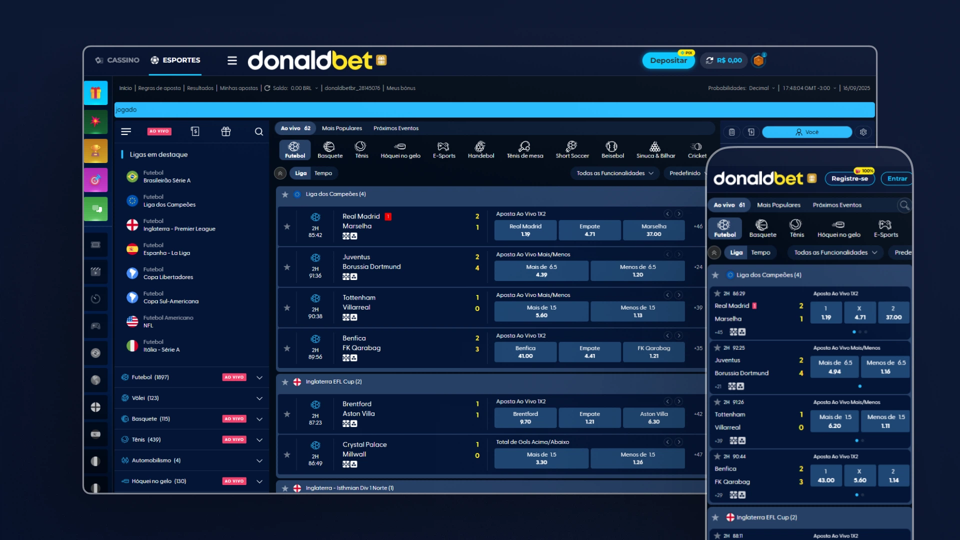 imagem Transmissão ao Vivo donaldbet