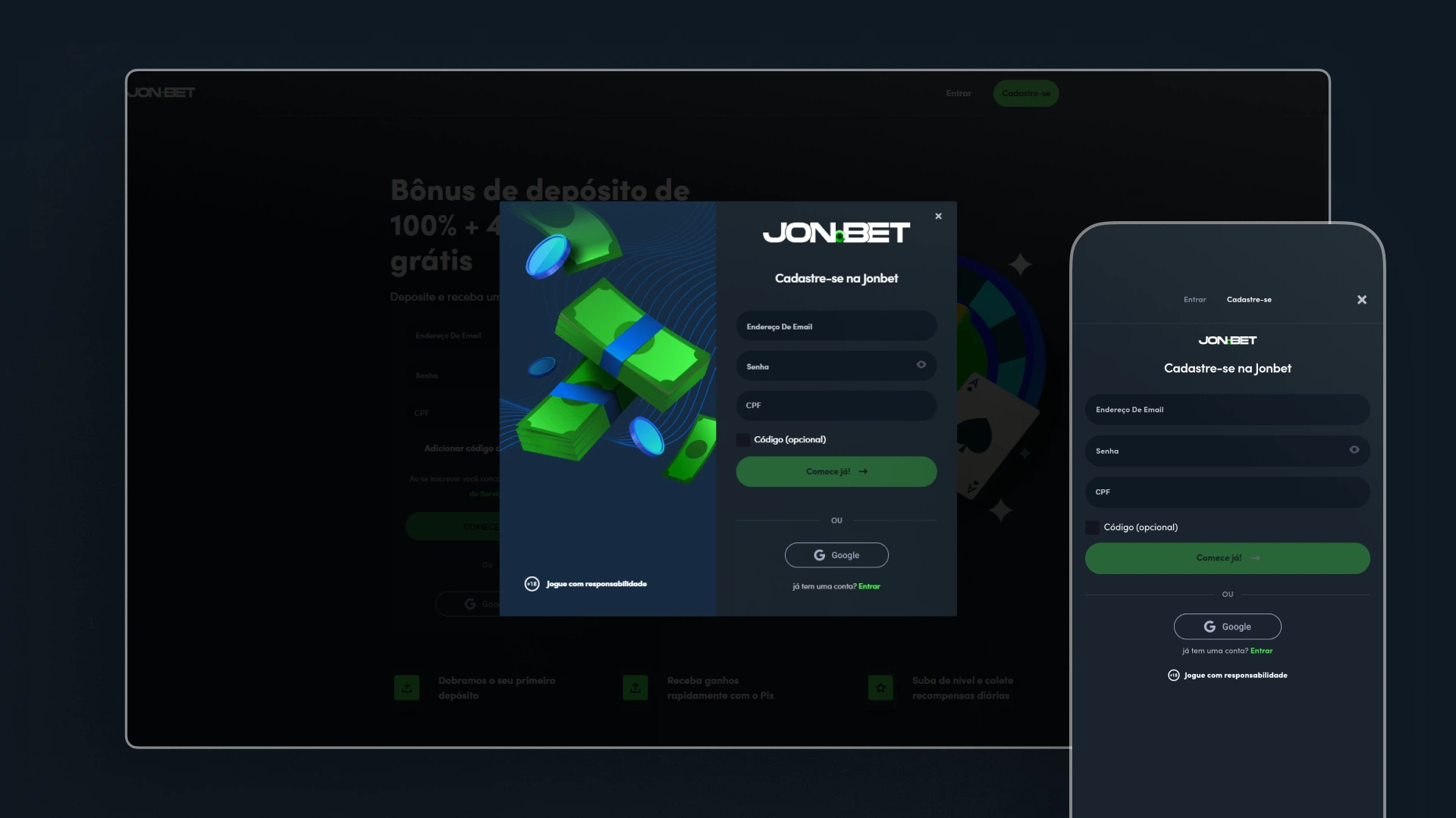 imagem cadastro passo 02 Jonbet