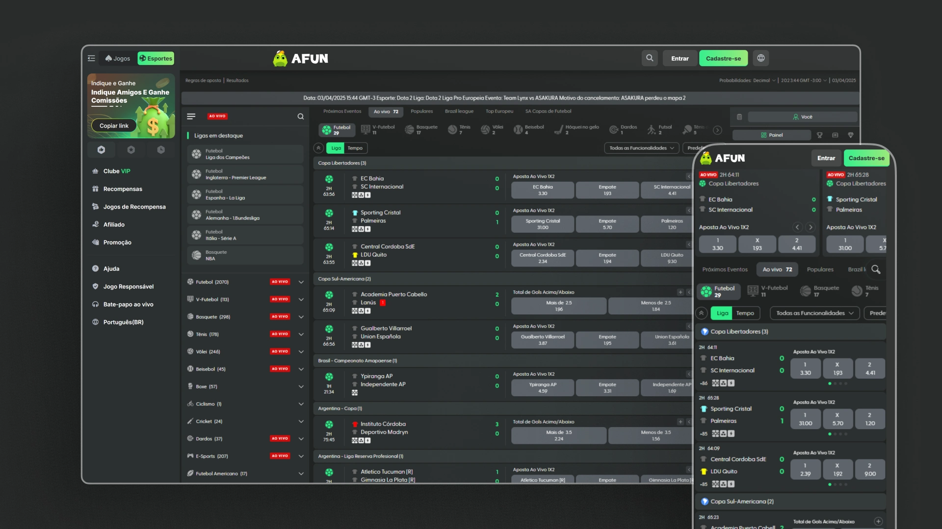 imagem captura futebol ao vivo Afun