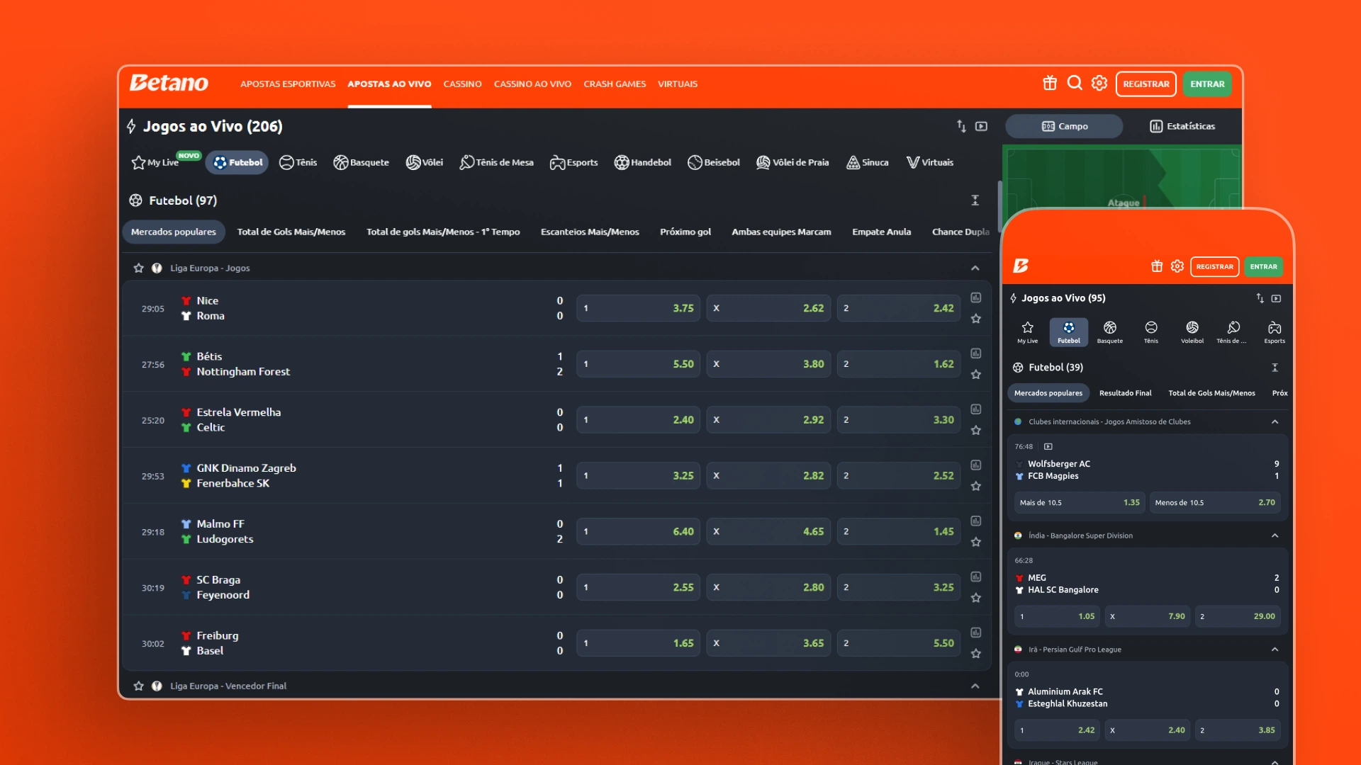 imagem captura futebol ao vivo betano