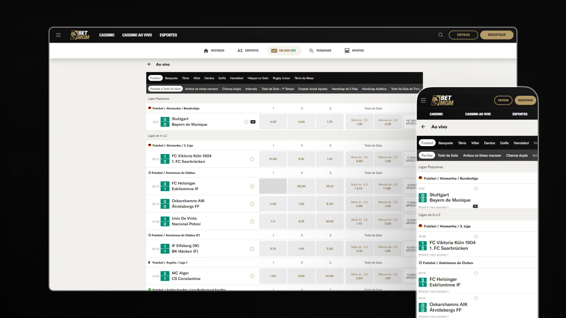 imagem captura transmissão ao vivo betMGM