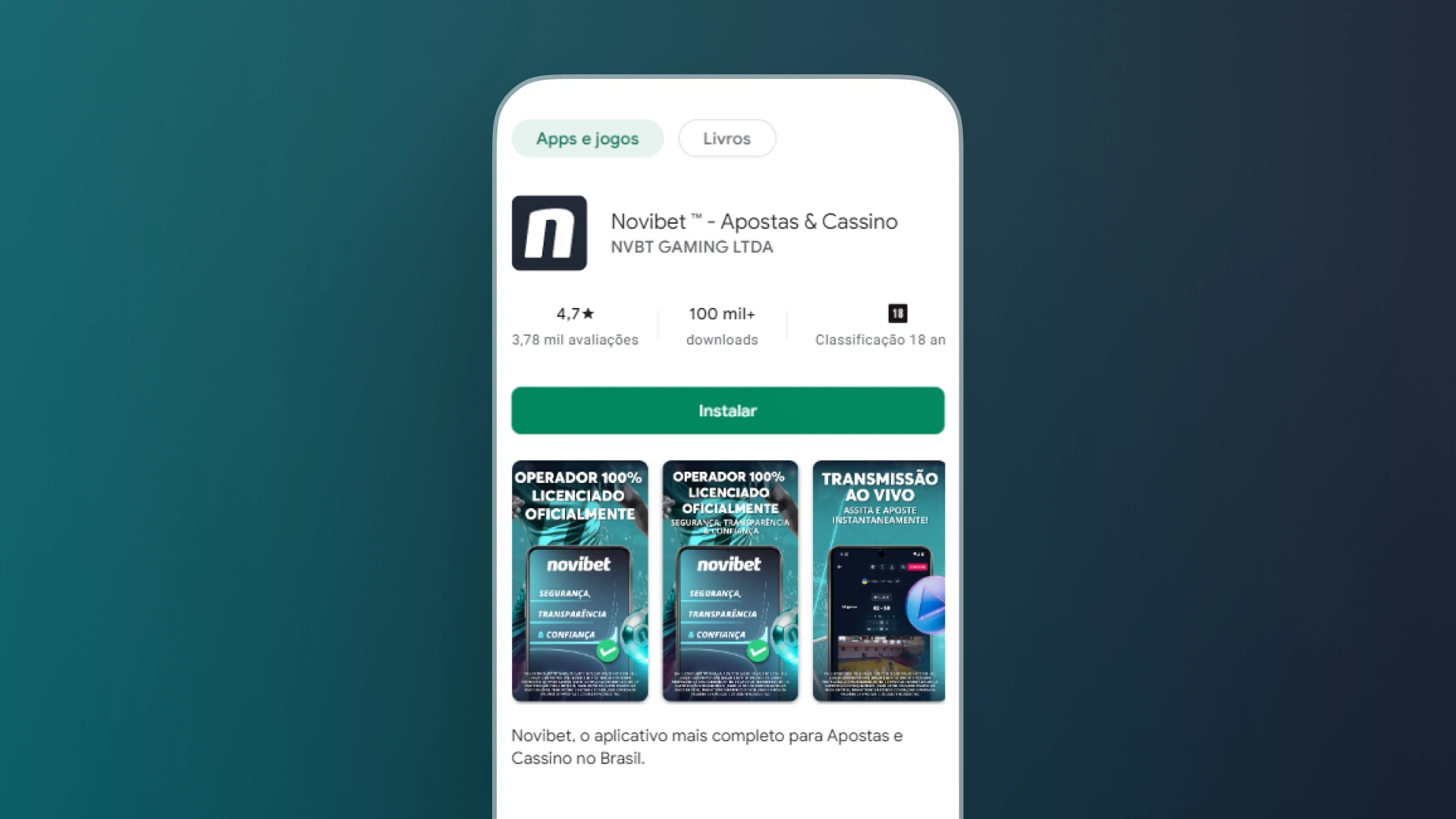 imagem download android Novibet