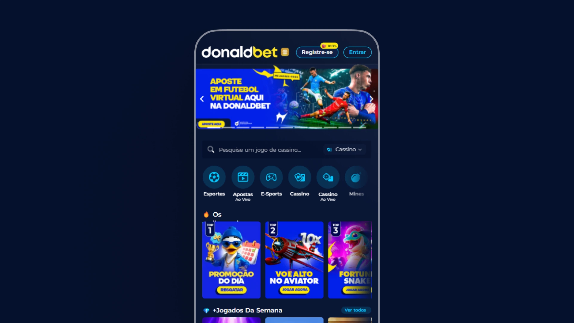 imagem mobile app donaldbet
