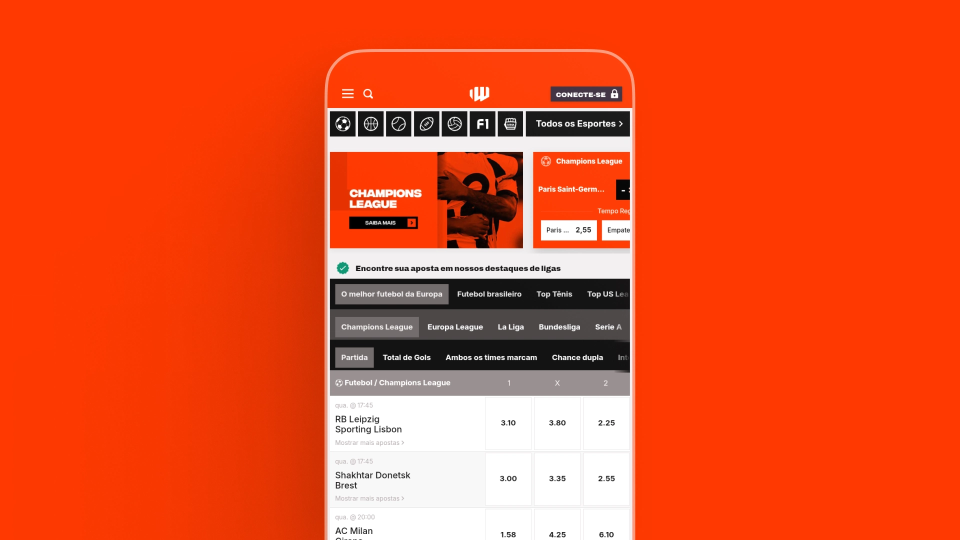 imagem mockup mobile app BetWarrior