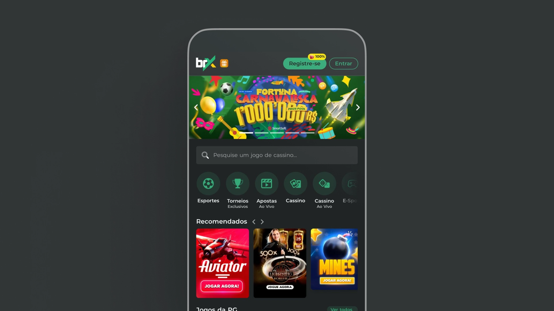 imagem mockup mobile app brxbet