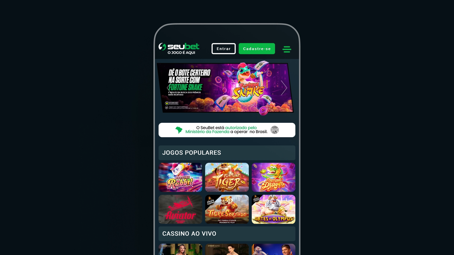 imagem mockup mobile app seubet