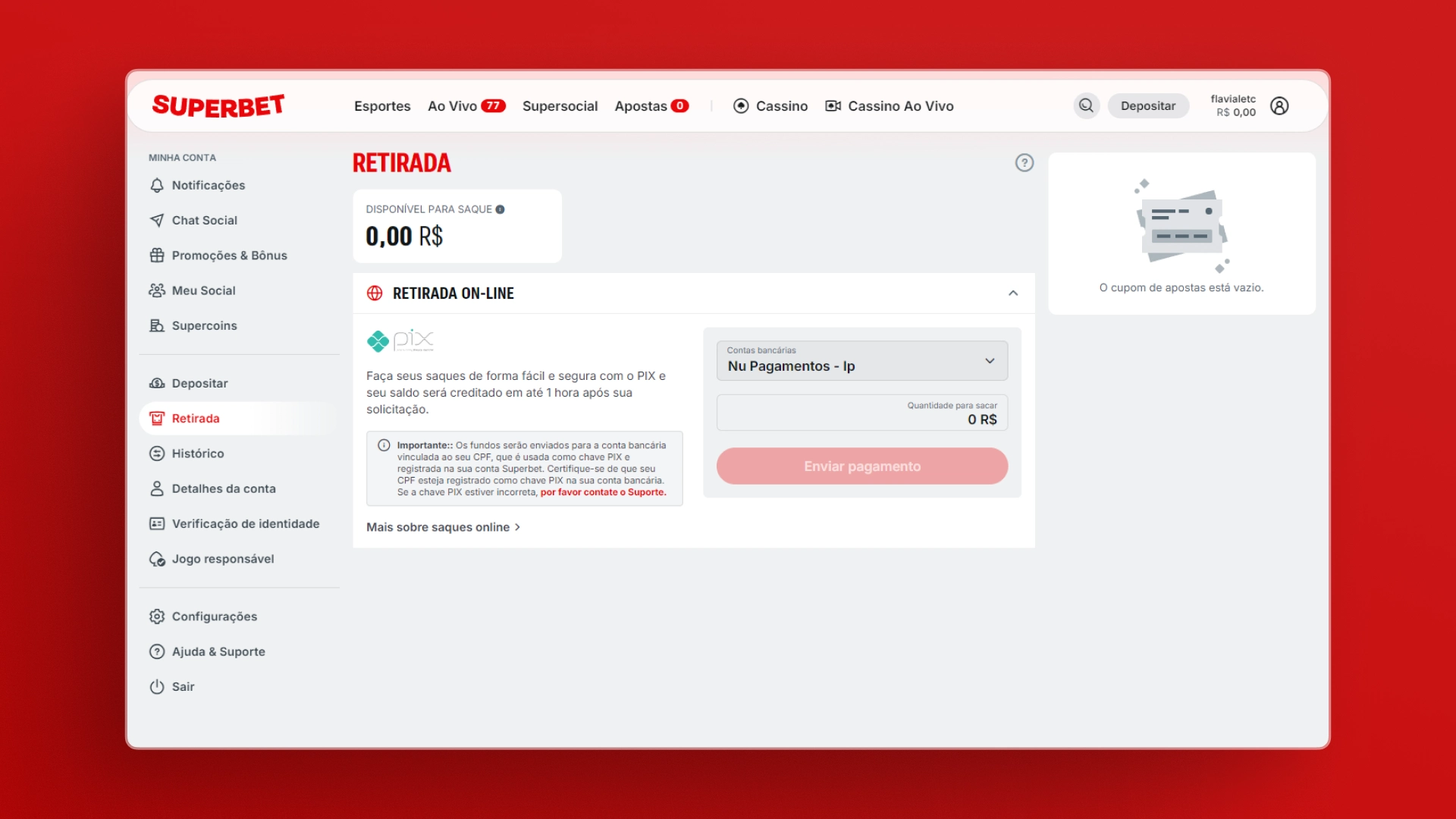 imagem screenshot cash out superbet