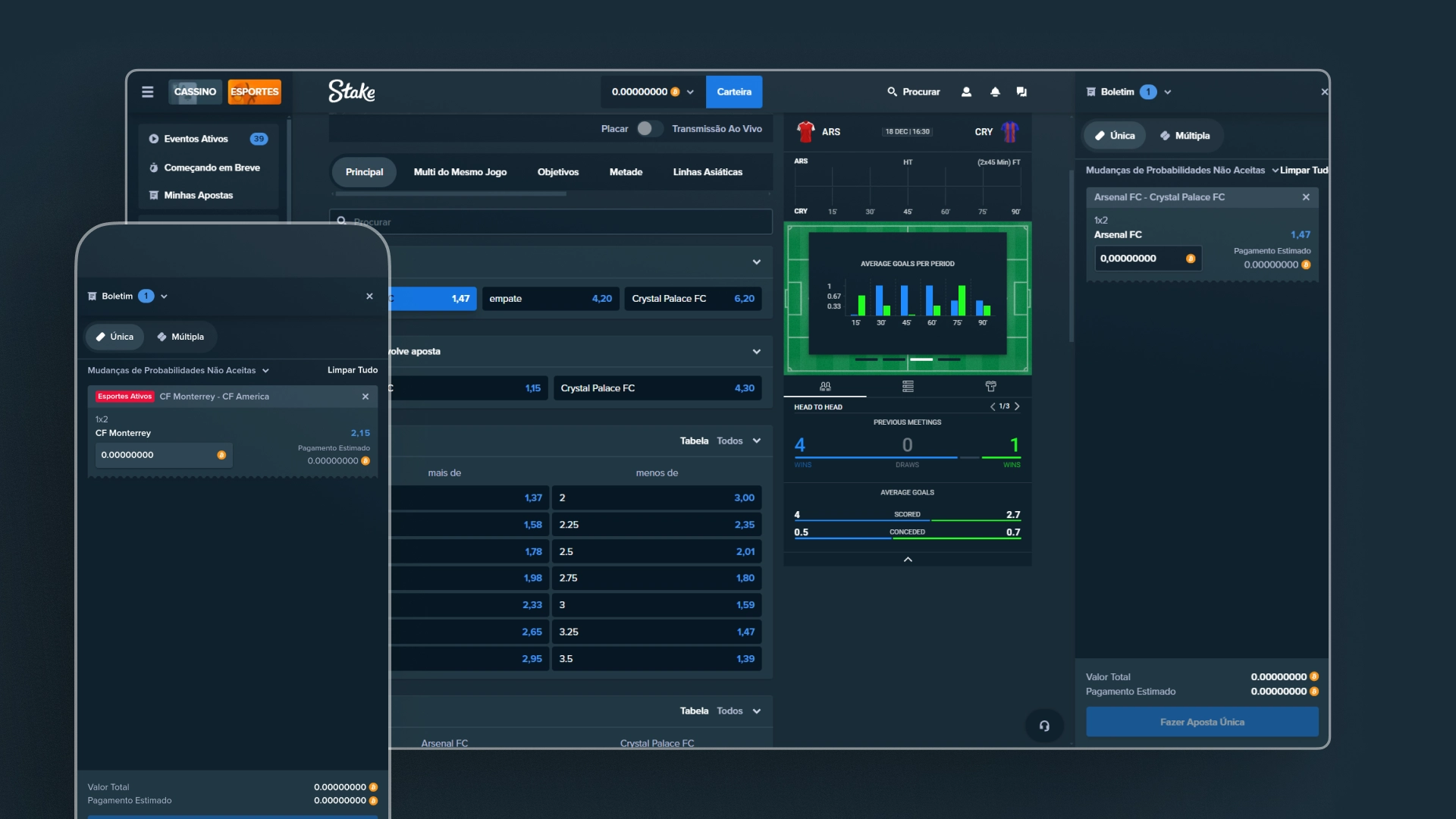 screenshot aposta Stake