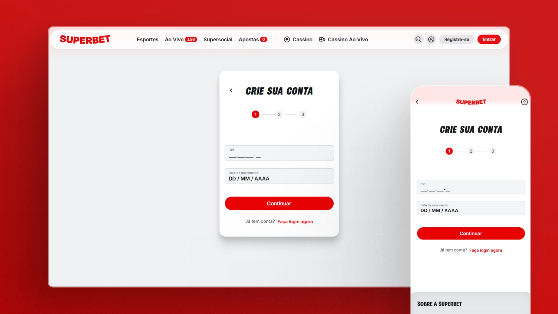 screenshot cadastro superbet