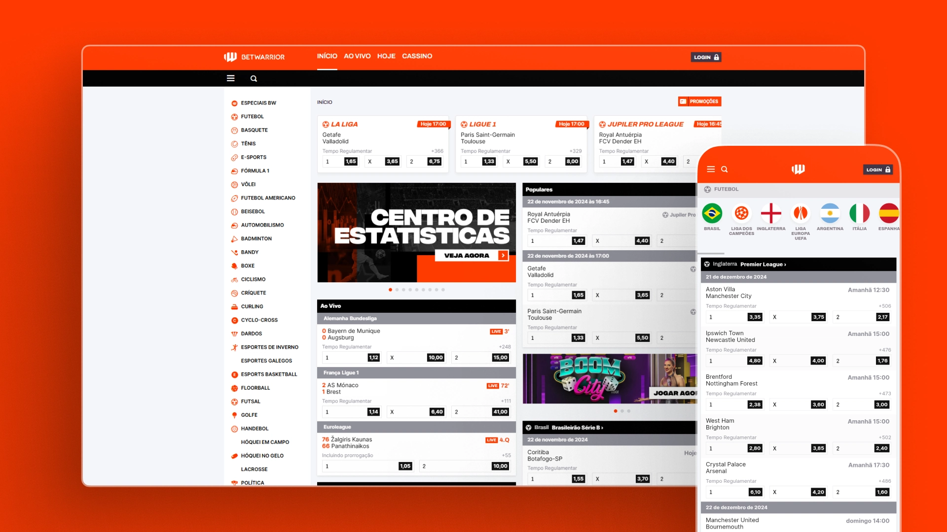 screenshot futebol ao vivo BetWarrior