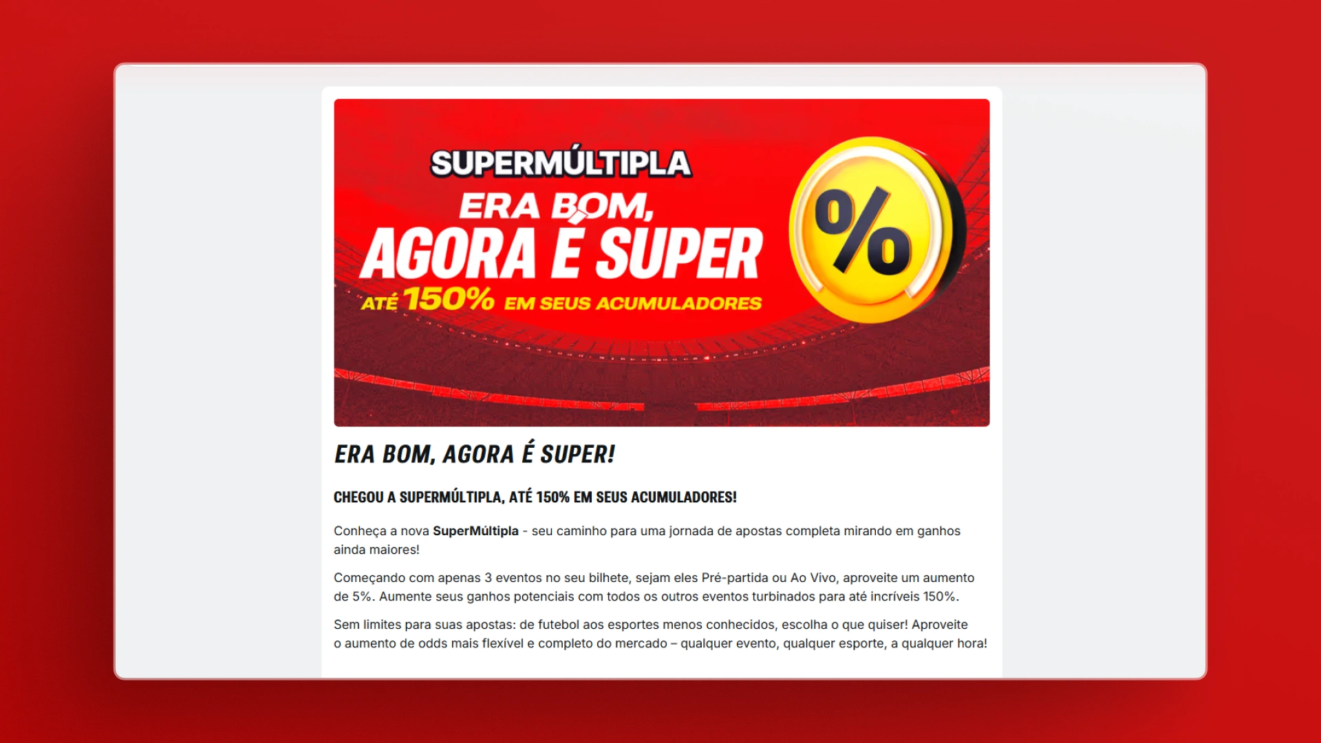 screenshot promoção 2 superbet