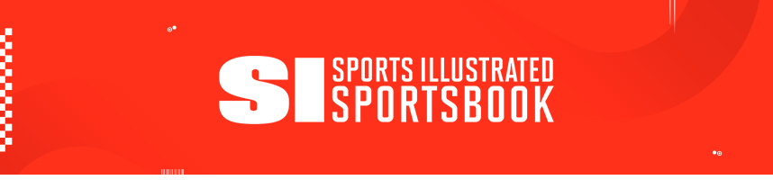 The image shows the SI Sportsbook logo on a reddish background